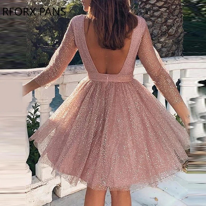 

Плиссированное Сетчатое платье с блестками