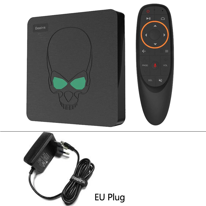 Beelink GT-King Android 9,0 четырехъядерный Bluetooth 4,1 tv BOX Amlogic S922X 4G/64G 2,4G+ 5G 1000M LAN Wifi USB 3,0 голосовой пульт дистанционного управления - Цвет: EU Plug