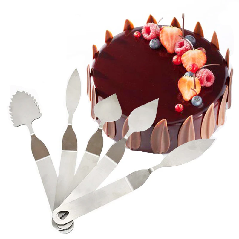 1 шт. нержавеющая сталь перо Листья Форма шоколадная форма-нож для кекса мусса