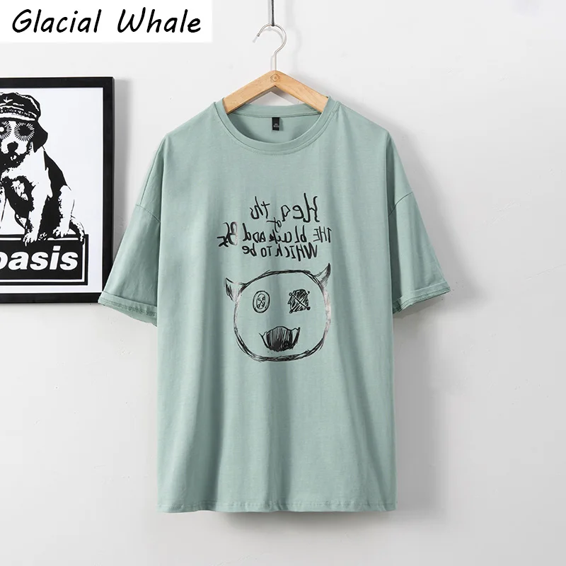 

GlacialWhale футболки Для мужчин 2021 летние аниме зеленая футболка в стиле «хип-хоп» Японская уличная одежда Harajuku Повседневное большеразмерная фу...