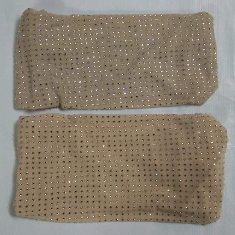 

Блестящие искусственные кристаллы 35x35 см разразы телесного цвета сетчатая ткань спандекс эластичная сетчатая отделка