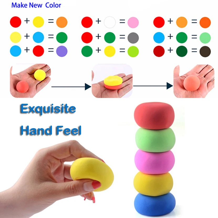 Полимерная глина для моделирования без запекания 24 цвета флаффи слайм игрушки