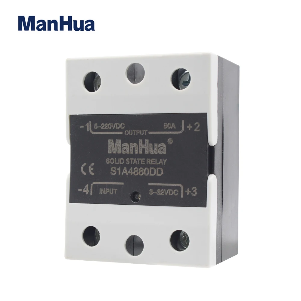 ManHua SSR 80A/100A/120A 3-32VDC вход 5-220VDC выход однофазный модуль твердотельного реле