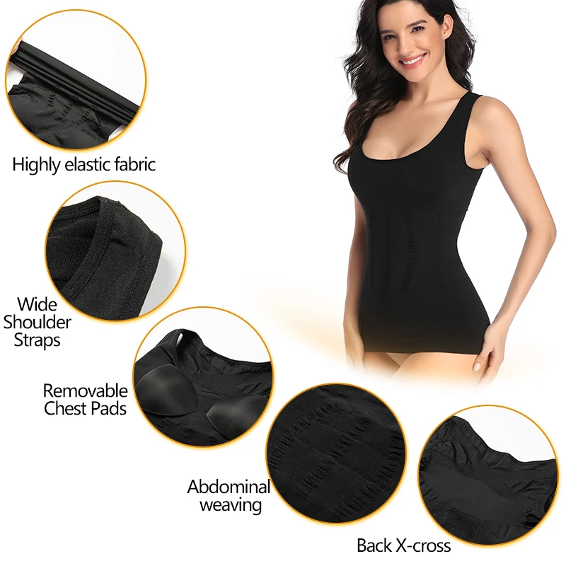 Женское Утягивающее боди нижнее белье бюстгальтер с подкладкой топы