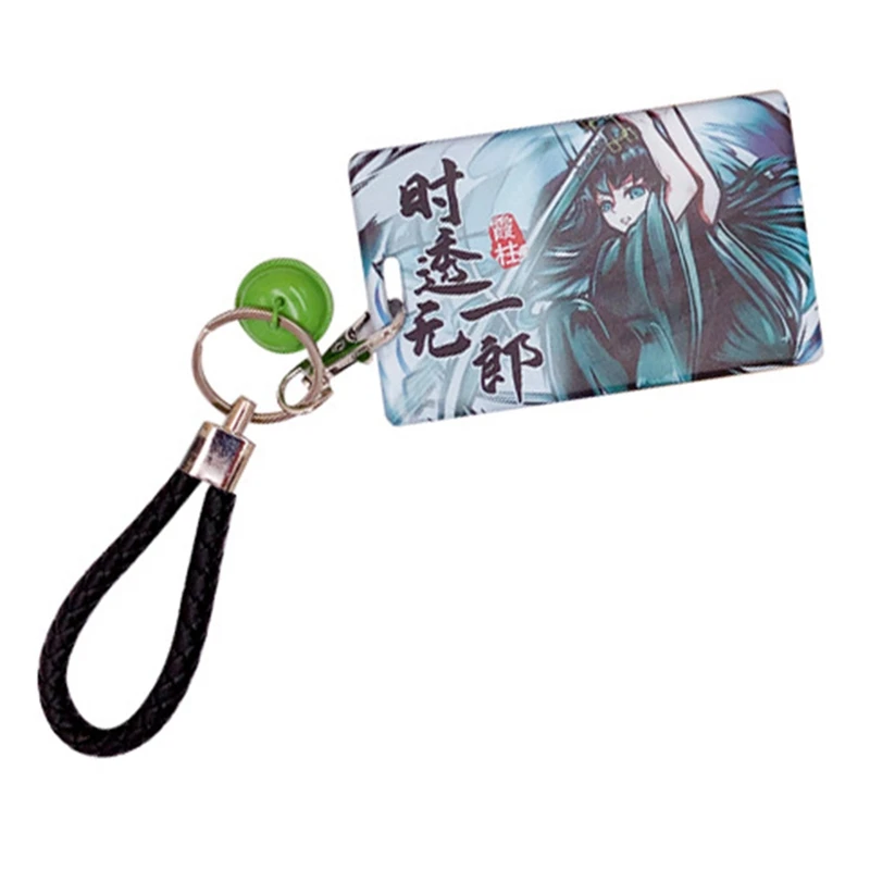 

Anime Demon Slayer: Kimetsu No Yaiba Kamado Tanjirou Student Bus Meal Cartoon Badge ID Card Cover Case with Key Chains