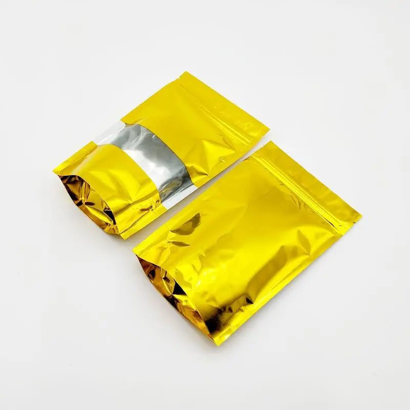 

customized 24x35 cm Thickened gold-plated aluminum window sash self-sealing bag aluminum foil food packaging bag color window