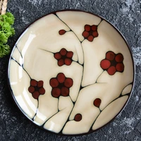10 5 inch vintage handpainted floral plates underglaze ceramic round serving dinner plate dish home decor kitchen dinnerware