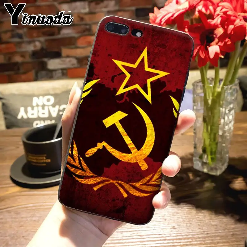 Yinuoda, раскрашенный чехол для телефона с флагом гранж СССР, для iPhone 7plus X XS MAX XR 6S 7 8 8Plus 5 5S 11 11pro max - Цвет: 13