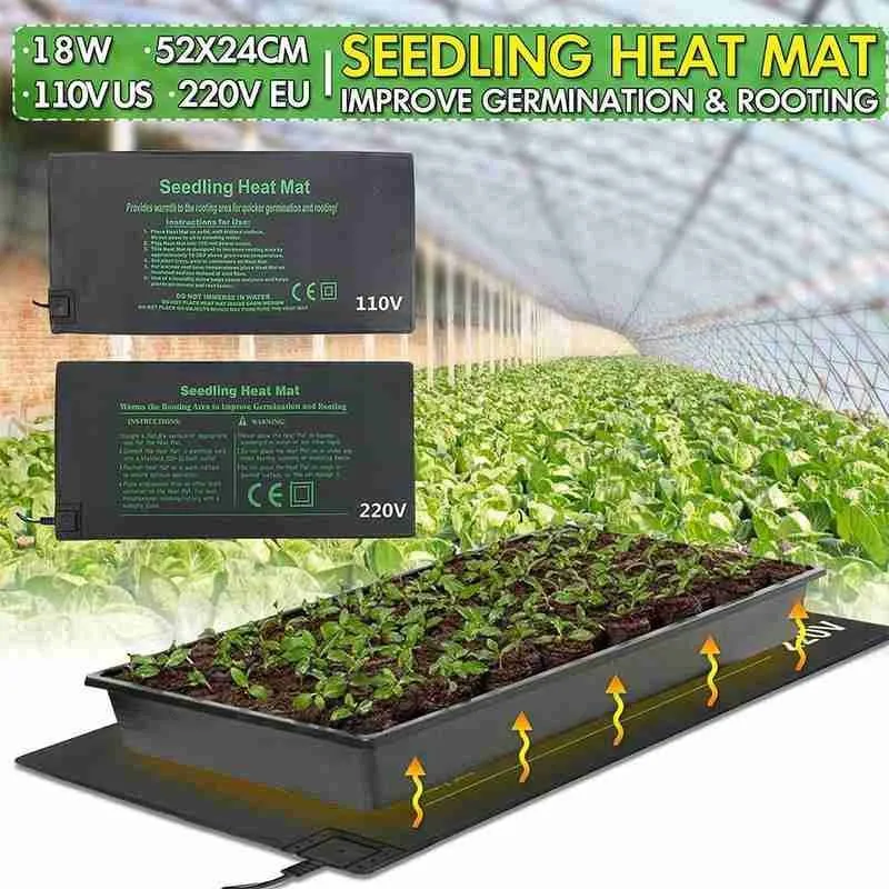 

24*52cm Seeding Heat Mat Plant Growth Heating Mat Waterproof Mat Garden EU/AU/UK/US Plant Heat Seed Supplies Germination Se C3Z0