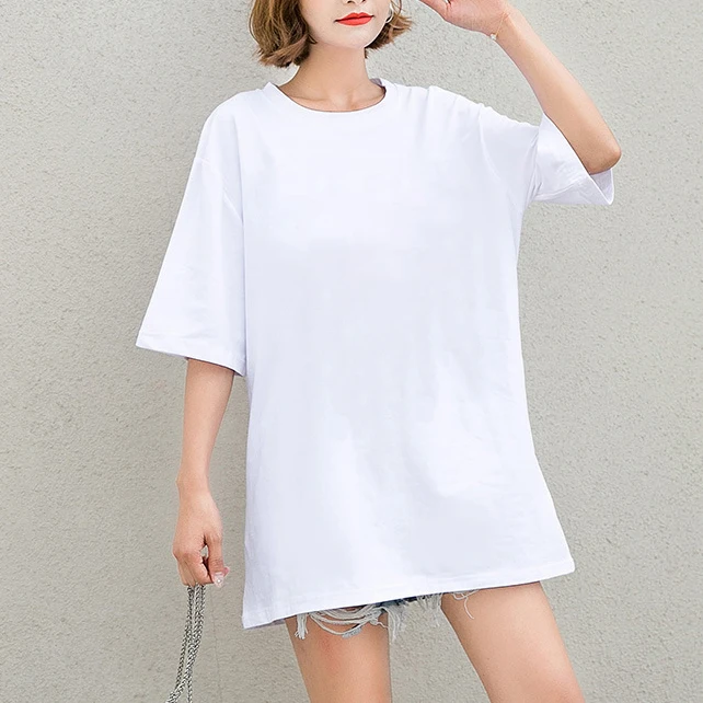 Летняя одежда женские топы с принтом футболки коротким рукавом белые свободные