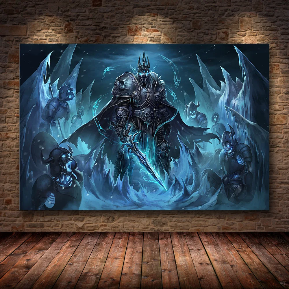 Карта мира Warcraft плакат Холст Картина настенное искусство наклейки отличная игра плакат мир обои с картой декор гостиной - Цвет: 11