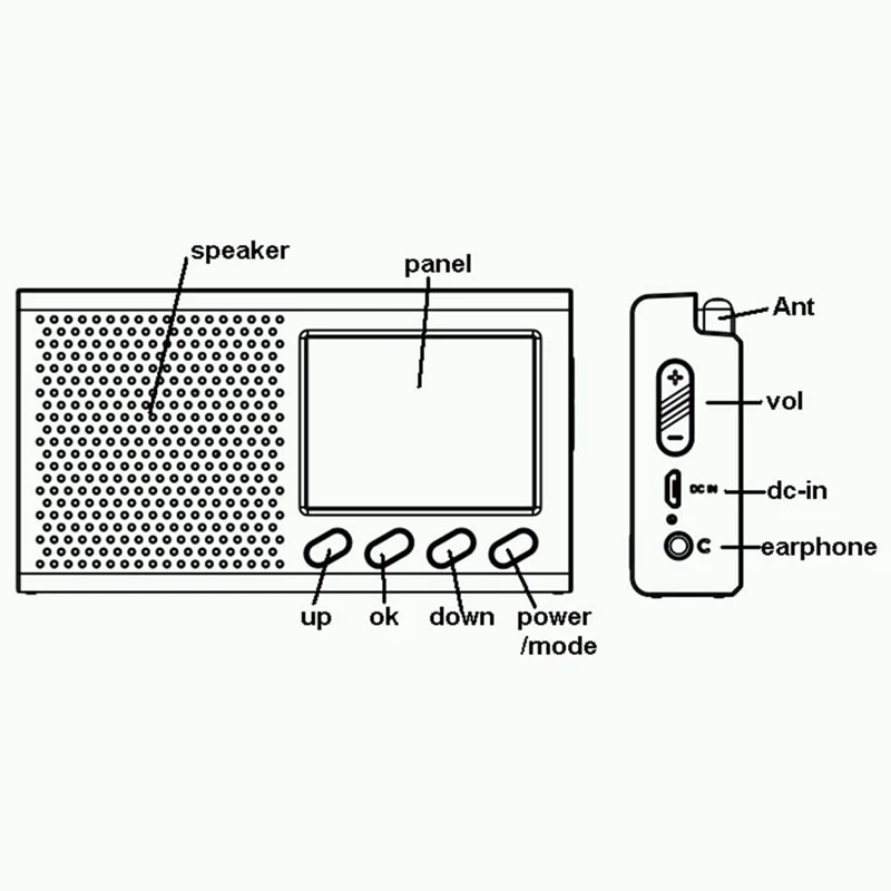 Радиостанция DAB с 2 4 дюймов Цвет ЖК дисплей Sn Перезаряжаемые портативный цифровой