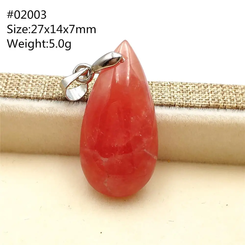 Женская подвеска из натурального розового или красного родохрозита ледяного