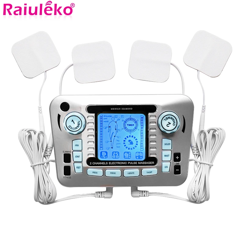 Tens Massager Ems Electrical Pads Muscle Stimulator Acupuncture Pulse Low Frequency Physiotherapy Machine Fat Burner Health Care