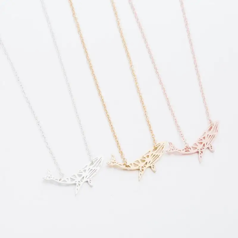 

Stainless steel necklace for women simple personality small whale necklace