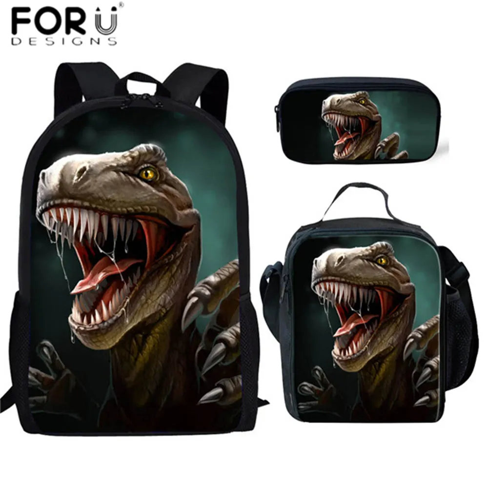 3 шт./набор школьные ранцы для мальчиков с принтом тираннозавра|Школьные ранцы| |