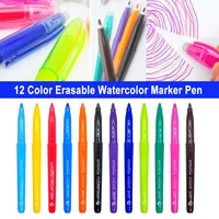 12 color erasable watercolor marker pen art washable water color brush for children graffiti drawing painting office stationery