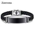Новинка, модные персонализированные очаровательные браслеты из нержавеющей стали, плетеный мужской браслет из натуральной кожи, ювелирные изделия на заказ