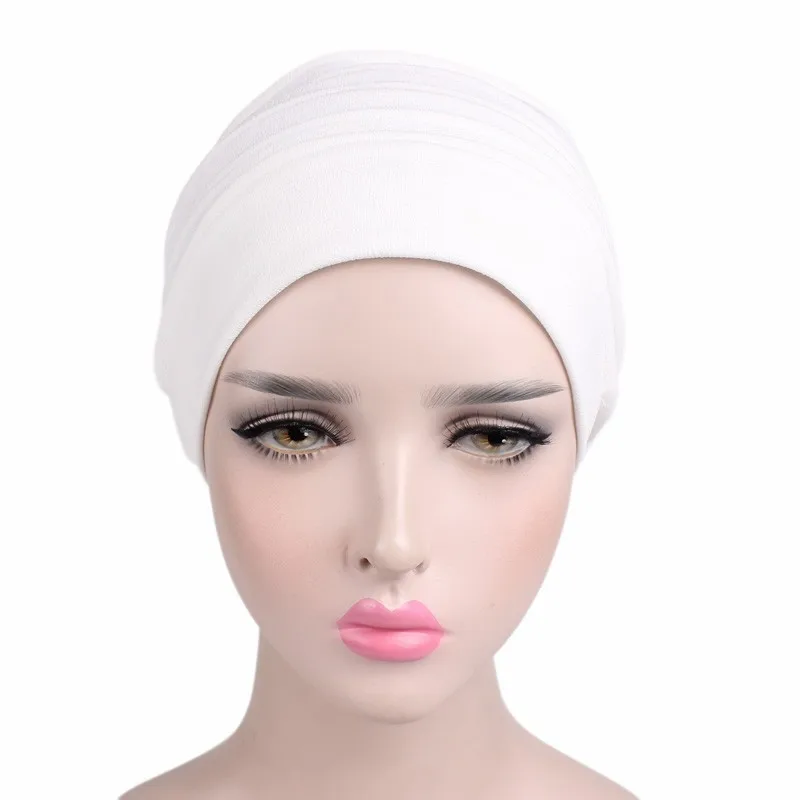 Женская хлопковая дышащая шляпа Новая женская hijabs эластичная чалма Ткань Голова Кепка шапка для девушек аксессуары для волос мусульманский шарф шапка