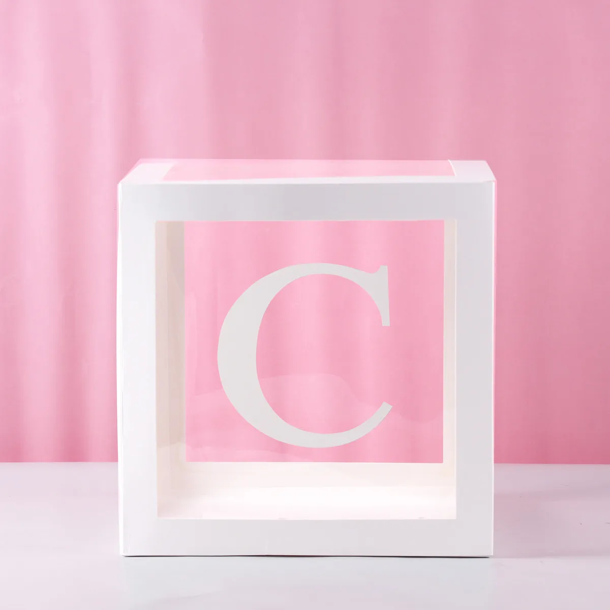 C box Золотая коробка, прозрачная, с именем, возраст, коробка для девочек и мальчиков, для детского душа, украшения для ребенка 1, 1, 1, 1, для дня рождения, Декор, подарок, принадлежности для детского душа - Цвет: C box