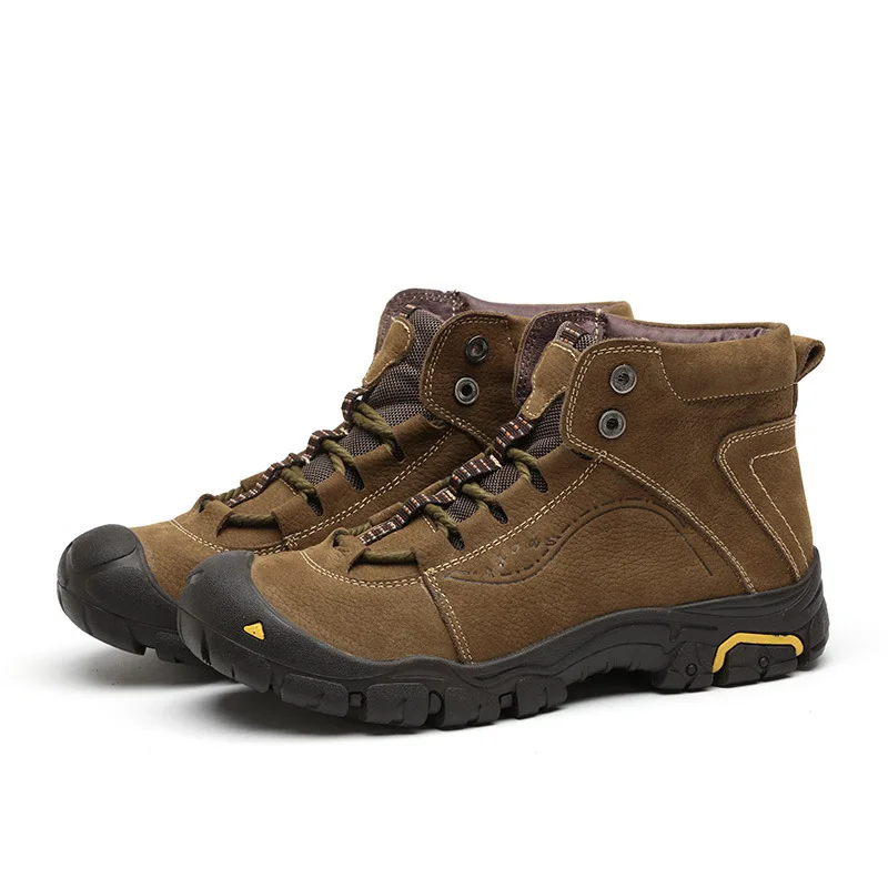 

Outdoor Sport Snow Boots Men Genuine Leather Waterproof Hiking Shoes Climbing Walking Trekking Shoes Brand Male Hiking Sneakers