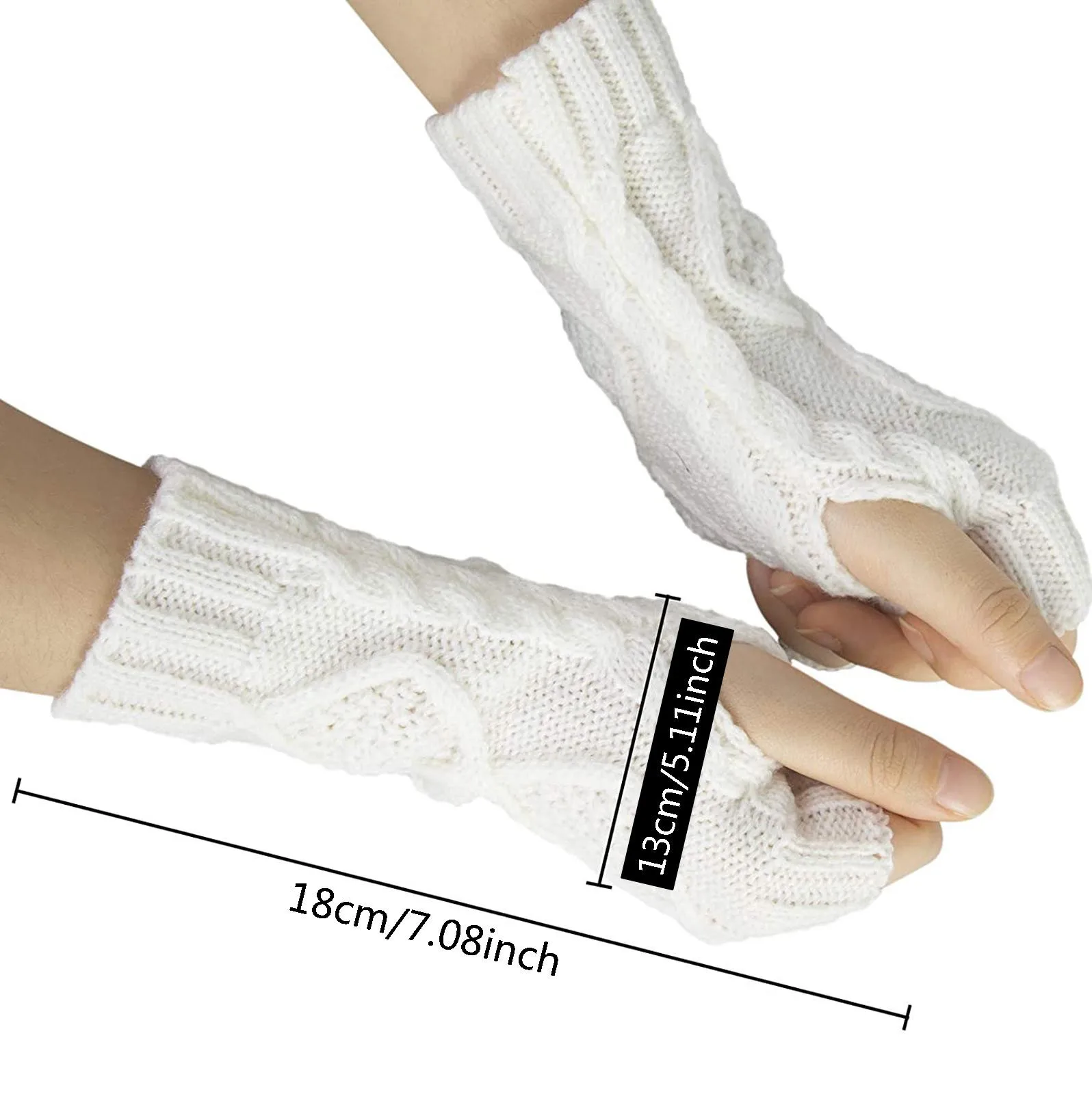 

Women's Winter Fingerless Thermal Gloves Knitted Gloves With Thumb Holes Short Half Finger Fingerless Wool Knit Wrist Glove 2021