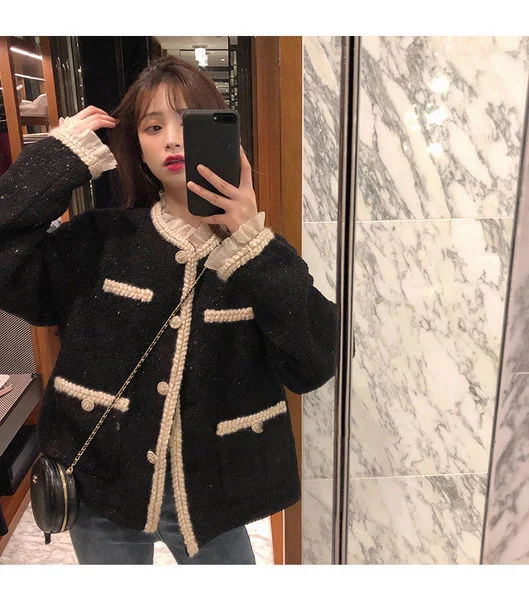 

Женское плотное пальто с кружевом, в уличном стиле