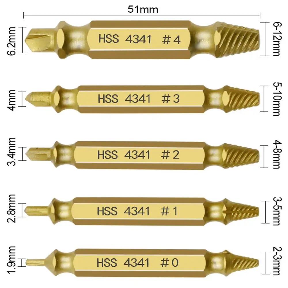 5 шт. материал поврежденный Винт экстрактор сверла направляющий набор сломанная