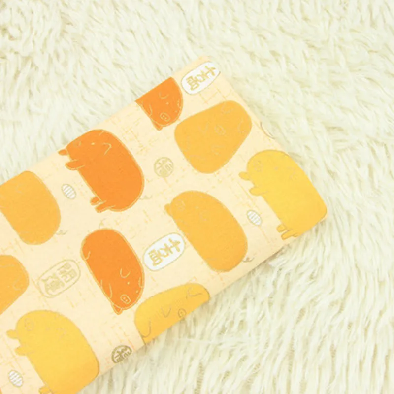 Половинная утолщенная хлопчатобумажная ткань с мультяшным рисунком золотой