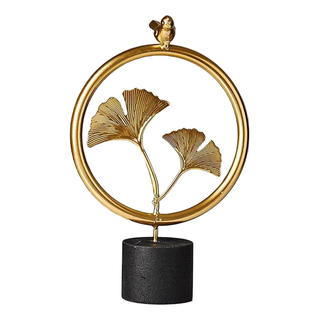 

Modern Ginkgo Leaf Figure Sculpture Decorative Leaves Figurine Statue Collectible Art Piece Ornament, Home Office Decor