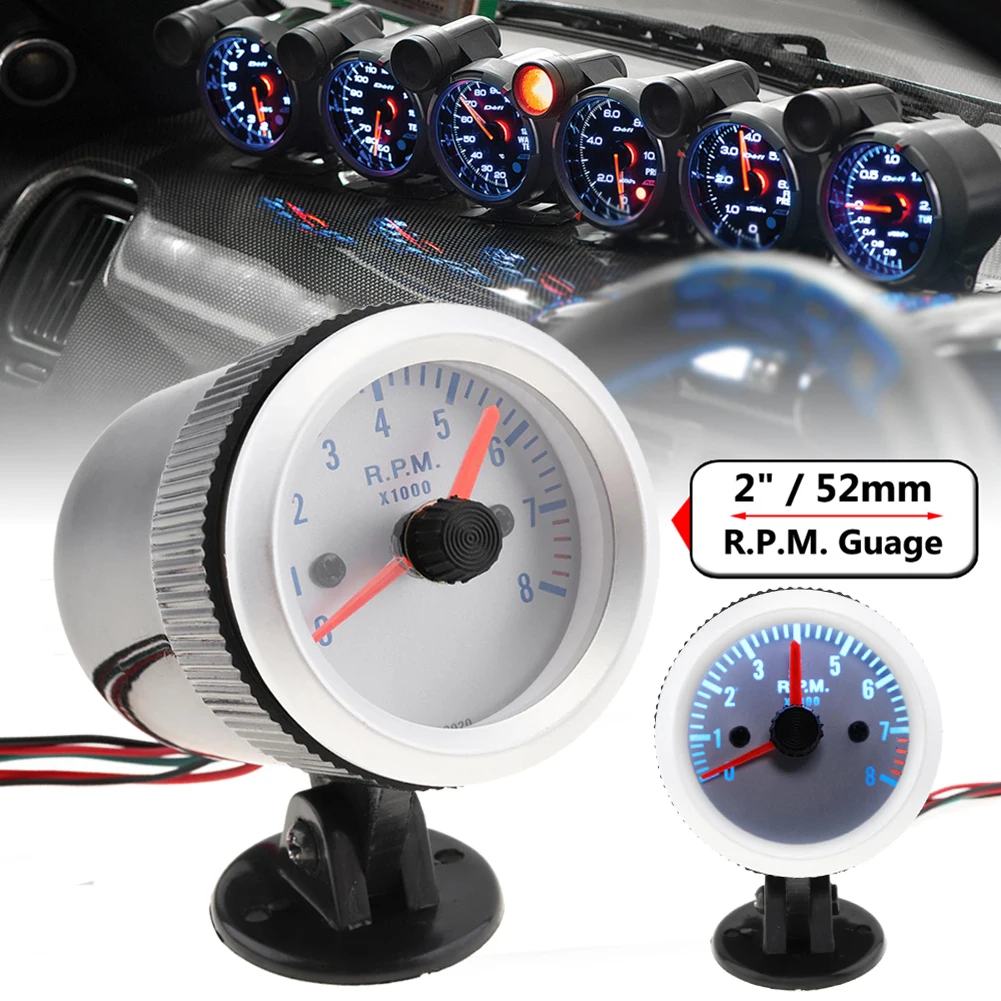 Универсальная автомобильная светодиодная Светильник 2 дюйма 52 мм 0-8000 об/мин 12 В |