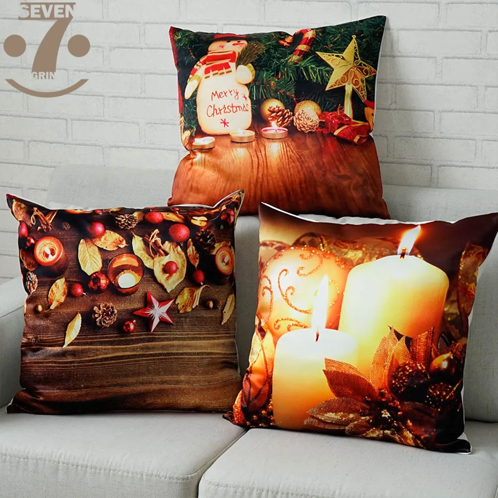 Гладкий сатиновый Рождественский декоративный 45x45 см квадратный чехол для