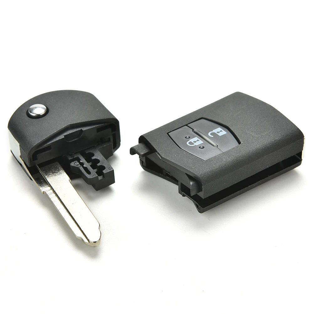 

Remote Key Fob Shell Case Folding Flip With Uncut Blade For Mazda 3 5 6 2 Button