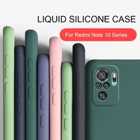 liquid silicone phone case for xiaomi redmi note 10 11 note 10s 9 pro 9s luxury soft full lens camera protector soft cover