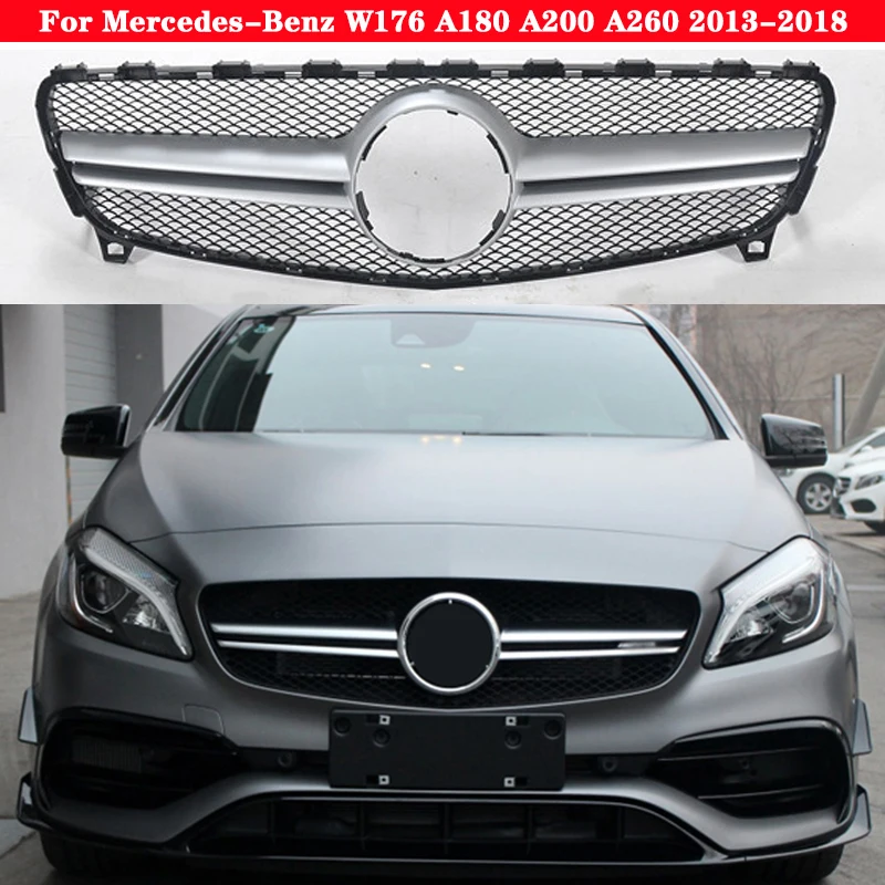 

Car styling Middle grille for Mercedes-Benz A-Class W176 A180 A200 A260 2013-2018 to A45 AMG front bumper grille vertical bar