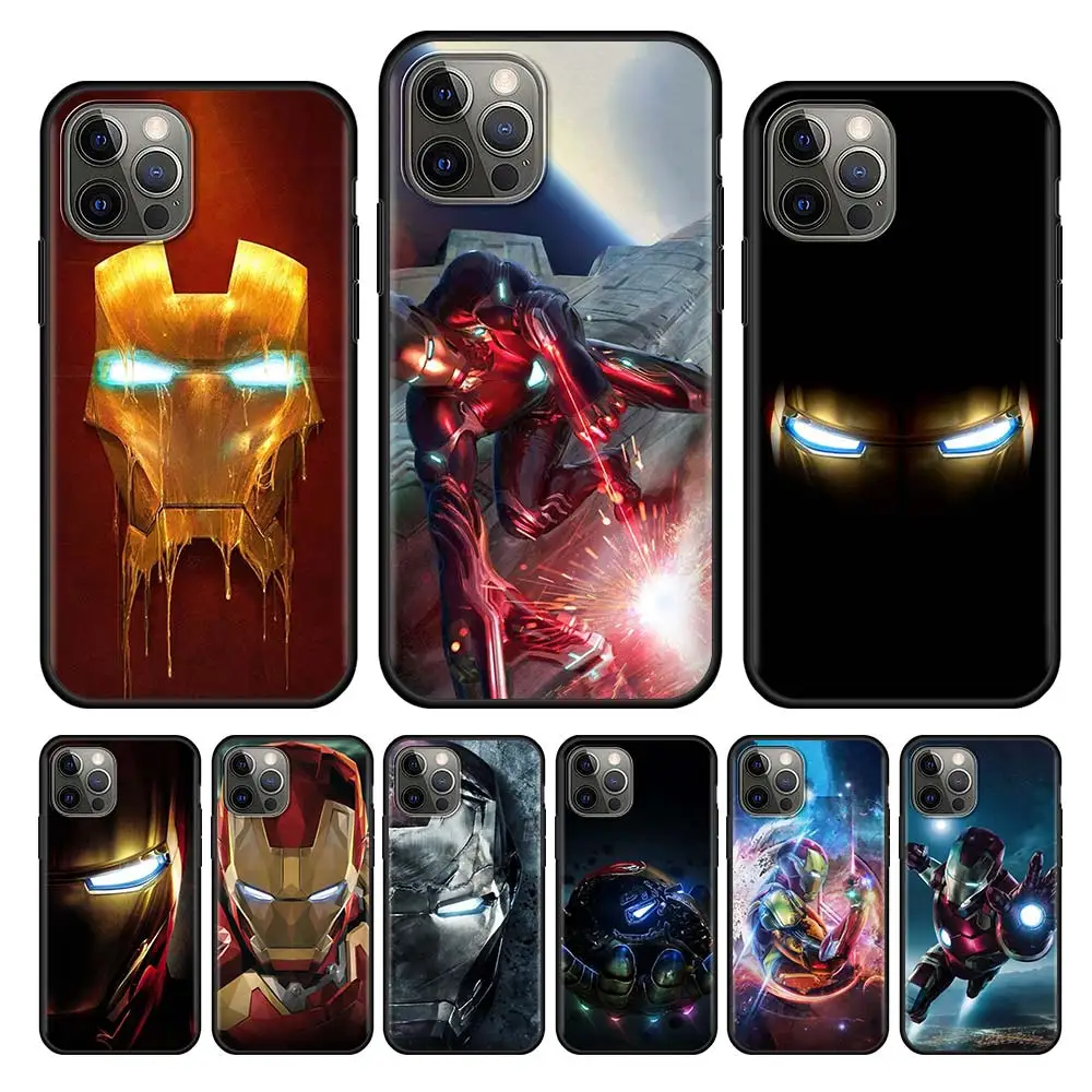 

Soft TPU Casing Iron Man Ironman For Apple iPhone 11 13 12 Pro Max Case XR X XS 8 7 6 6S Plus 5 5S SE 2020 Black Phone Cover