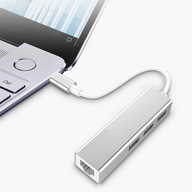 USB Type C концентратор для Rj45 1000M Gigabite Ethernet 3 0 до 5 Гбит/с скорости Алюминиевый сплав