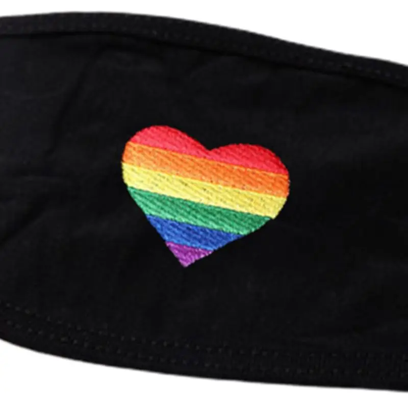 Пылезащитная Радужная маска с полосками в форме сердца | Аксессуары для одежды