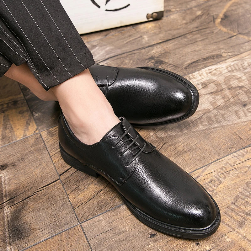 Модные мужские туфли-оксфорды Повседневная кожаная обувь для мужчин Оксфорды со