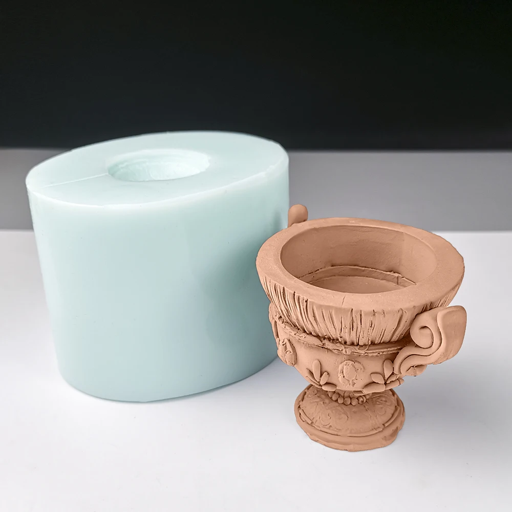 

PRZY Flower Pot Vase Mold Soap Molds Handmade Soap Mould Silicone Flower Base Molds Fondant Clay Resin Candle Mould