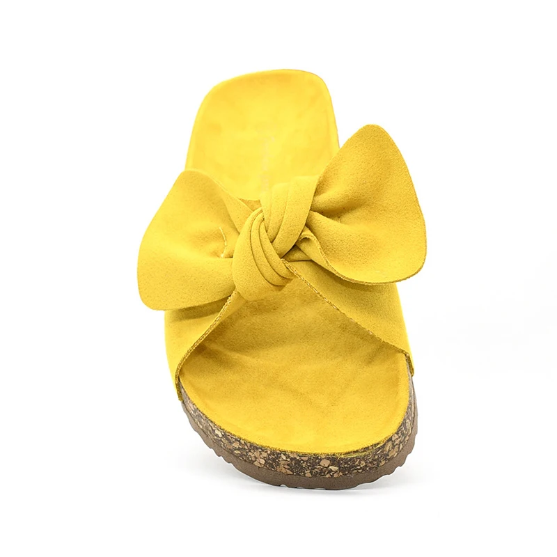 

Women Summer Slippers Ladies Slip On Butterfly Knot Shoes Female Suede Fashion Beach Slipper Woman Platform Comfort Shoe 2021