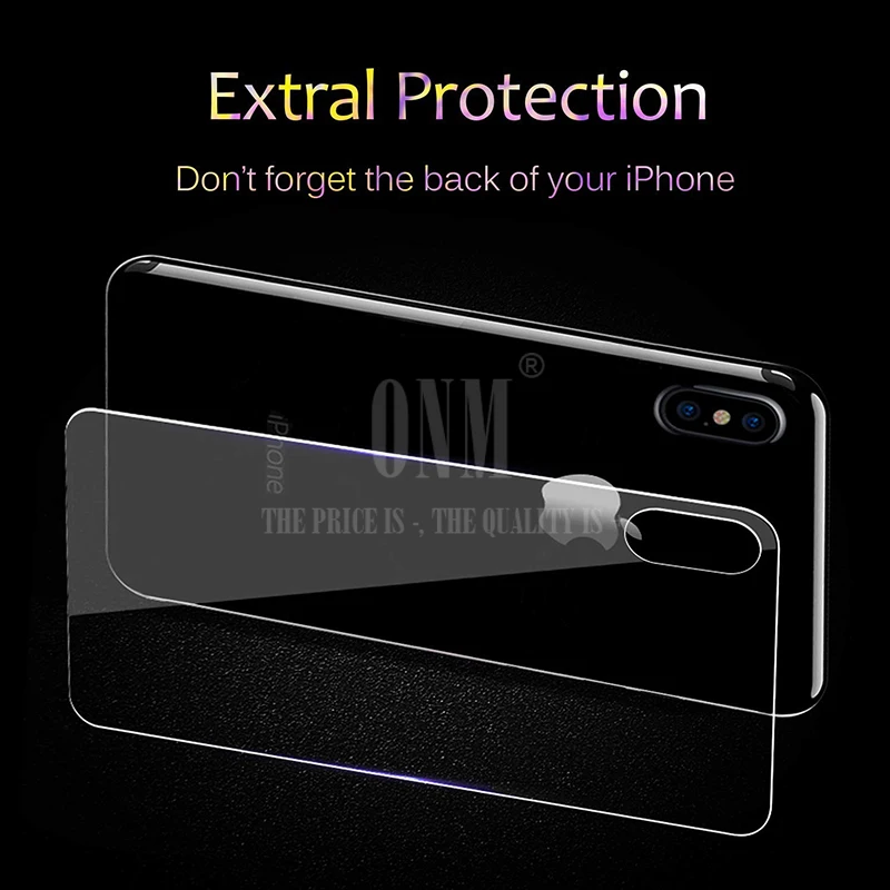2 шт. Защитная пленка для задней панели iPhone XS X XR задняя закаленная стеклянная Xs Max |