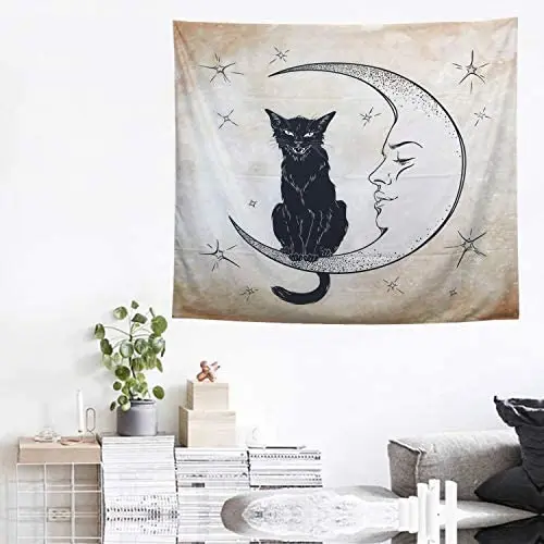 Настенный гобелен в виде кошки настенный художественный декор Пляжная скатерть
