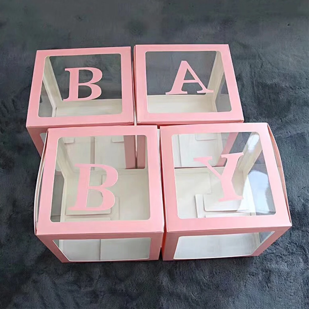 4 шт. DIY легкий Свадебный декор прозрачные вечерние воздушные шары коробка Домашний квадратный простой буквенный принт детский душ легко установить