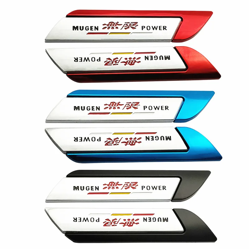 

2pcs 3D Metal MUGEN POWER Emblem Car Side Fender Badge Rear Trunk Logo Decal For Honda Civic Accord CRV Hrv Jazz City sticker