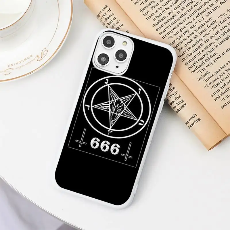 

Pentagram 666 Demonic Satanic Phone Case Candy Color White for iPhone 11 pro XS MAX 8 7 6 6S Plus X 5S SE 2020 XR
