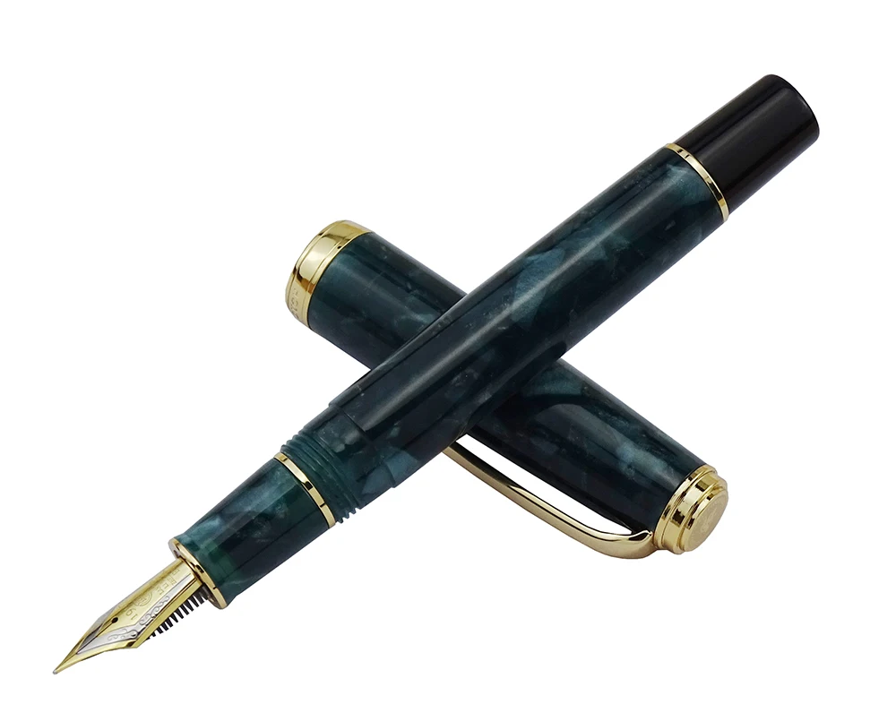 Перьевая ручка Hongdian 960 Акриловая смола чернильная темно-зеленая Nib для бизнеса
