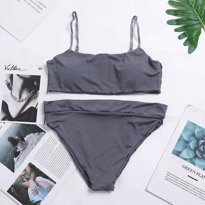 

Hot Bathing Suit High Waist Swimwear Women's Bikini High Waisted Tummy Control Two Piece Swimsuit Sling Swim wear roupa de banho