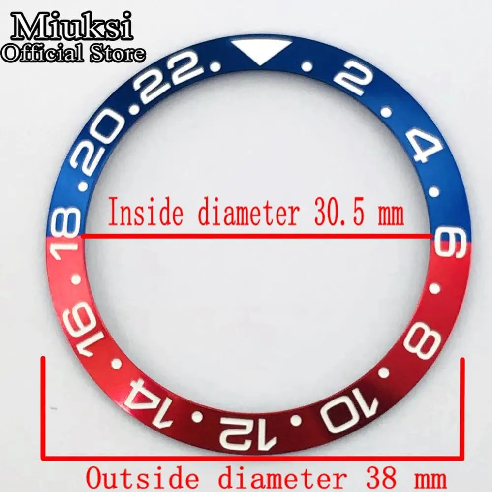 Miuksi high quality 38mm titanium bezel insert fit 40mm watch case