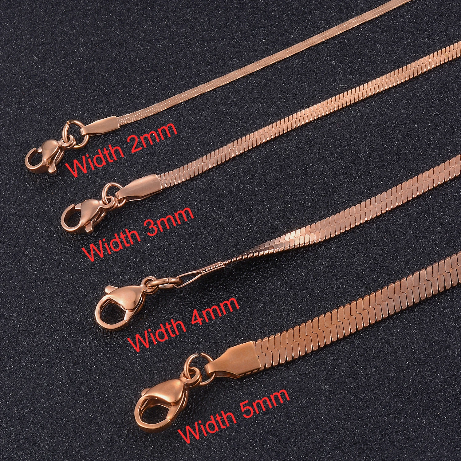 

Stainless Steel Lady Snake Chain Rose Gold Color Fashion Jewelry
